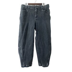 Madewell Perfect Vintage Wide Leg Barrel Jean Women 33 Charcoal Black Adjustable